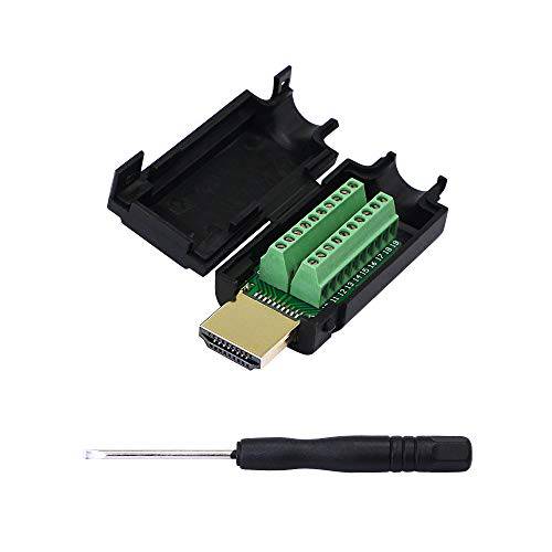 SinLoon HDMI 무납땜 변환기 금도금 HDMI 연장 케이블 커넥터 Signals 터미널 Breakout 보드 프리 Welding 커넥터 with Plastic 커버 스크류드라이버