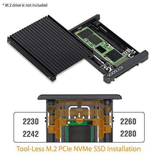 ICY 도크 (Tool-Less M.2 to U.2 Adapter) M.2 PCIe NVMe SSD to 2.5 U.2 (SFF-8639) SSD 컨버터 - EZConvert MB705M2P-B