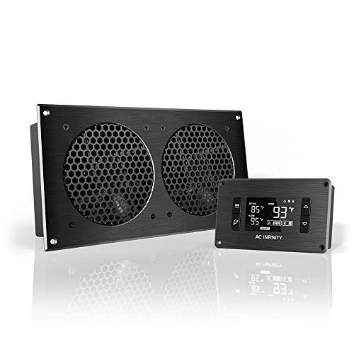 AC Infinity AIRPLATE T7 저소음 쿨링 쿨링팬 시스템 온도조절기 컨트롤 홈 시어터 AV Cabinets with