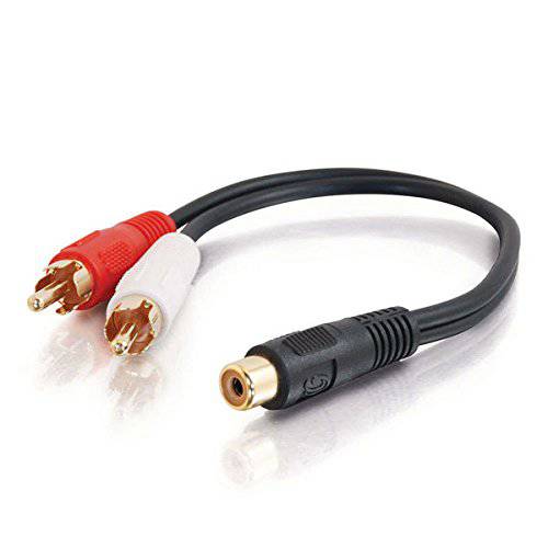 C2G 03181 Value Series 원 RCA Female to Two RCA Male Y-Cable, 블랙 (6 Inches)