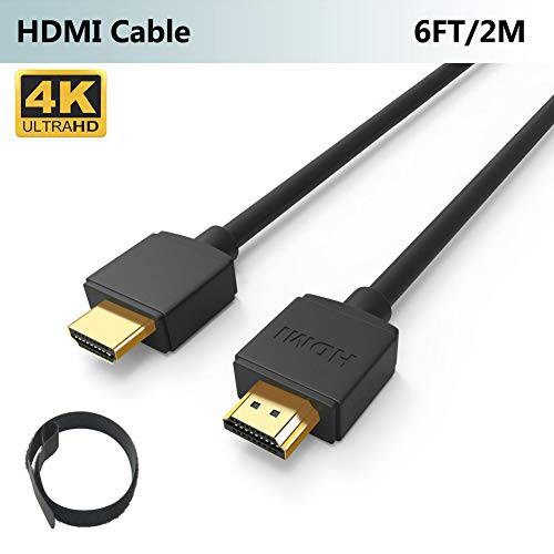 Thin HDMI 케이블 6ft for 닌텐도스위치, PS3, PS4, PS4 Pro, 엑스박스 One, 엑스박스 360, Roku to HDTV, Monitor, FOINNEX 슬림 HDMI 1.4 케이블 4K,  고속 지원 울트라 HD, 1080P, 3D, Ethernet, ARC, HDR