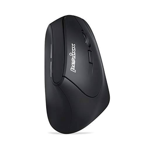 Perixx PERIMICE-804 블루투스 버티컬 Mouse, 블루투스 연결 for 윈도우 and 안드로이드 System, Works Without USB Receiver, 블랙