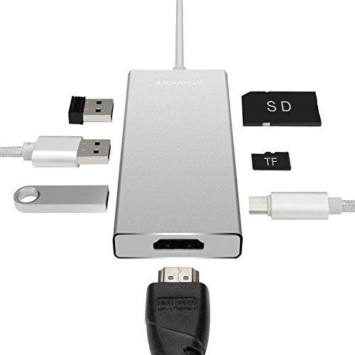 Morjava TypeC 허브 변환기 USB -C 4-in-1 with USB 3.0 Ports for New 애플 맥북 12/ New 맥북 프로 13 15 ChromeBook Pixel 디바이스 Nexus 6/ 6p and Other Type-C 허브 디바이스 -Gold
