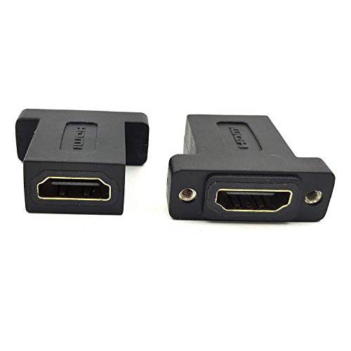 HDMI 연장기,커플러 변환기, Haokiang (2-Pack) HDMI Female to Female Keystone 판넬 벽면 Plate 커넥터 연장기,커플러 변환기 (Black HDMI F/ F)