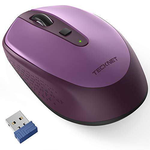 TECKNET Omni Small 휴대용 2.4G 무선 옵티컬,Optical 마우스 USB 소형 블루투스리시버 노트북 컴퓨터 18 Month 배터리 수명 3 조절가능 DPI Levels: 2000 1500 1000 DPI with for
