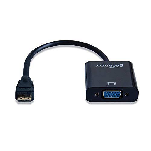 gofanco Active 미니 HDMI to VGA 컨버터 (Black) with 미니 USB 파워 케이블 for 미니 HDMI Enabled Ultrabooks, notebooks, Tablets, 카메라 and 카메라코더 to 연결 to VGA 디스플레이 (MiniHDVGA)