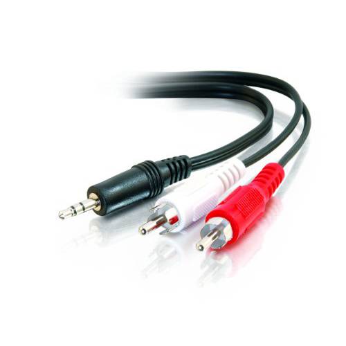C2G 40423 Value Series 원 3.5mm 스테레오 Male to Two RCA 스테레오 Male Y-Cable (6 Feet, 1.82 Meters), 블랙