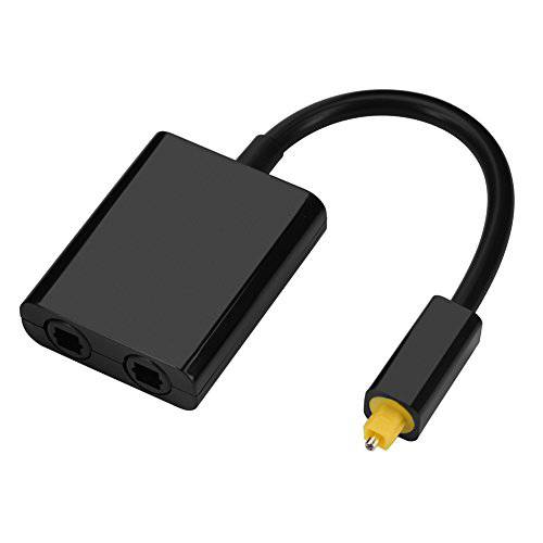 Zerone 이중 Port Toslink 디지털 옵티컬, Optical 오디오 분배 변환기 오디오 케이블 Fiber Optic 오디오 케이블 1 인 2 Out(Black)