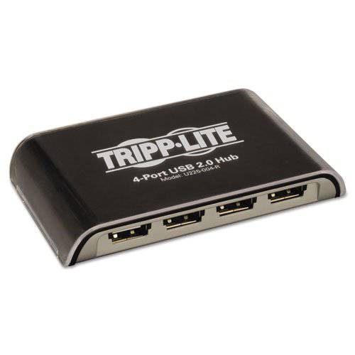 TRIPPLITE U225004R 4-Port USB 미니 Hub, 3-1/ 4w x 2-3/ 4d x 3/ 4h, Black/ Silver