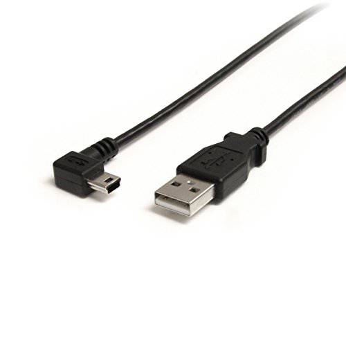 StarTech.com 6 ft. 1.8 M 직각 USB to 미니 USB 케이블 - USB 2.0 a to 직각 Mini B - Black - Mini USB 케이블 USB2HABM6RA