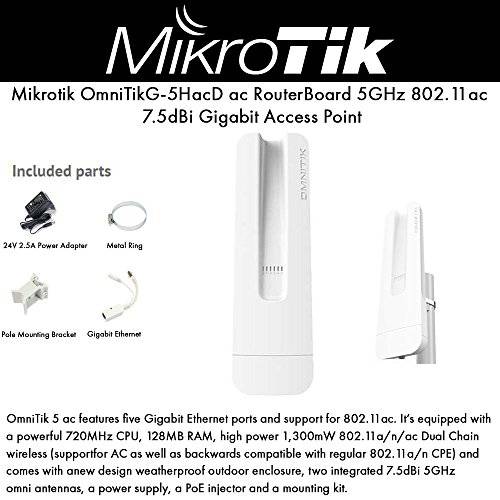 Mikrotik OmniTikG-5HacD ac RouterBoard 5GHz 802.11ac 7.5dBi 기가비트 액세스 Point