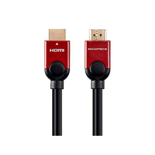 Monoprice HDMI 고속 케이블 - 3 피트 - Red, 4K@60Hz, HDR, 18Gbps, 28AWG, YUV 4:4:4 - 금속 Series