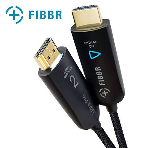 FIBBR UltraPro HDMI 2.0 케이블 HDCP 2.2 - 지원하다 4K@60Hz 18Gbps 1080P, 4:4:4, HDR 12bit - 섬유 Optic 롱 HDMI 케이블 케이블 49.2ft