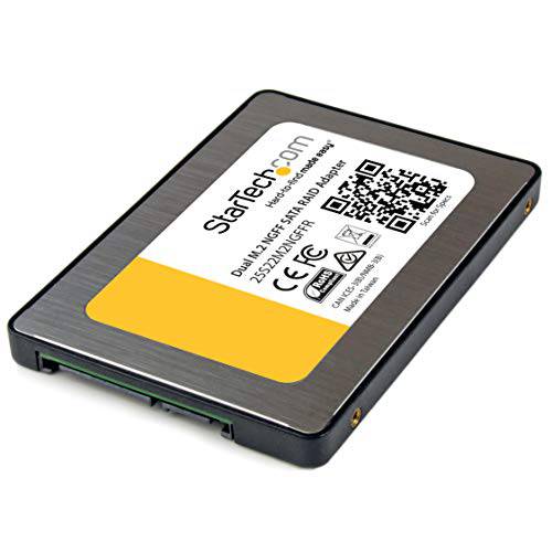 StarTech .com 듀얼 M.2 SATA 어댑터 with Raid - 2x M.2 SSD to 2.5in SATA (6Gbps) Raid 어댑터 컨버터, 변환기 with 트림 지지,보호 (25S22M2NGFFR)