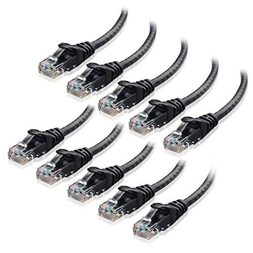 CableMatters 10-Pack Snagless Cat6 랜선, 랜 케이블 (Cat6 케이블, Cat 6 Cable) 인 블랙 10 ft