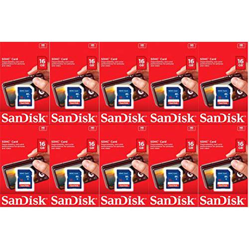 Sandisk 16GB (10 Pack) SD 카드 번들,묶음 SDHC Class 4 Flash 기억 | 모델 SDSDB-016G-B35 |