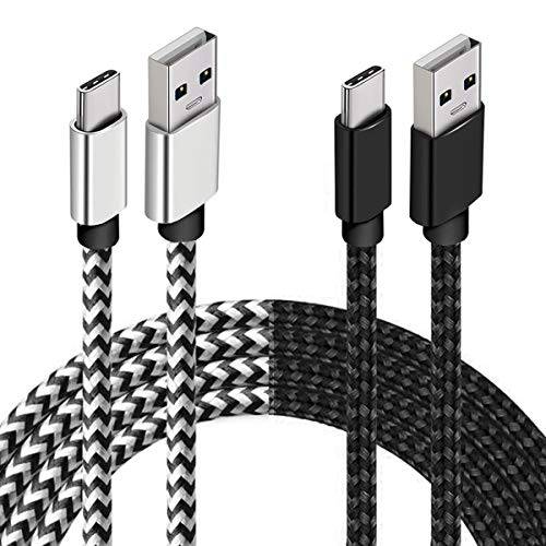 USB Type C 케이블 2pack 6ft 래피드 [5V3A, 9V2A] 충전 케이블 for 휴대폰 and 태블릿 삼성 Tab A 10.5(2018) 10.1(2019), Tab S3 9.7(2017) S4 10.5(2018) S5e(2019) S6(2019), 갤럭시 S10 S9, Note 10 9