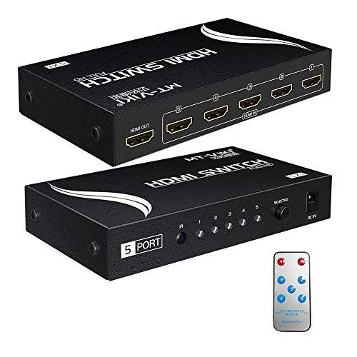 4K HDMI Switch 5 인 1 Out w/ IR 리모컨, 원격, MT-VIKI SW501 5 Port 변환기 셀렉터 박스 HDMI1.4 for 엑스박스 PS3 PS4