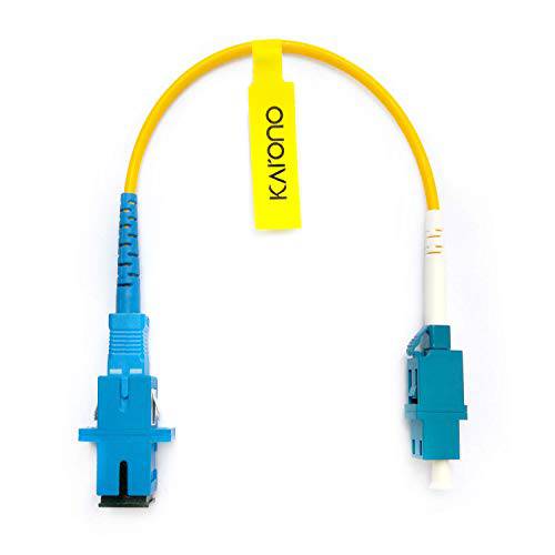 Karono  파이버 Optic 어댑터, LC to SC 어댑터 케이블, Singlemode 9/ 125 Simplex, 하이브리드 커넥터 커플러 컨버터, 변환기 동글, Male& Female Mutual 전송 파이버 Optic Cable(1 ft.)