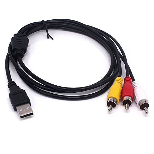 Nightwolf 5ft 1.5M USB Male to 3 RCA Male Jack 분배 오디오비디오, AV AV 컴포지트, Composite 변환기 케이블 for USB-Enabled TV