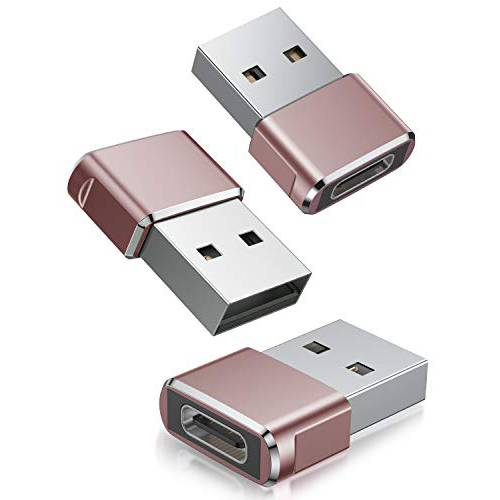 USB C Female to USB Male 변환기 (3 Pack), Type C to USB A 충전 케이블 변환기 for iPhone 11 프로 Max, 에어팟 iPad, 삼성 갤럭시 Note 10 S20 플러스 20 S20+ 20+ 울트라 A71, 구글 Pixel 4 4a 3 3A 2 XL