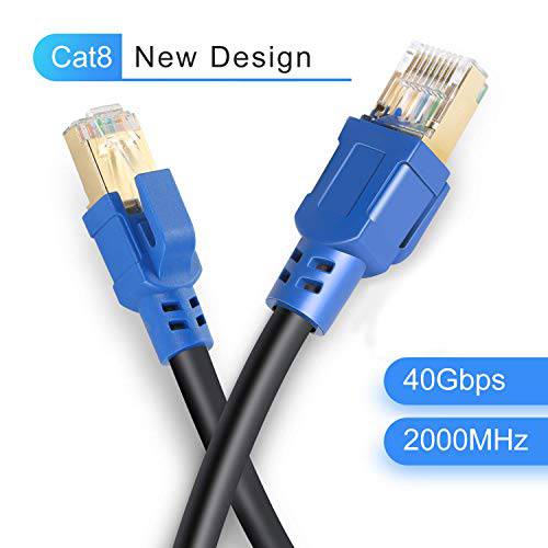 Cat8 랜선, 랜 케이블 10ft, LDKCOK Internet 네트워크 Cord, 40Gbps 2000Mhz 랜 Wires,  고속 S/ FTP 랜 Cables with 금도금 RJ45 커넥터 for Router, Modem, Gaming, 엑스박스 (10 ft/ 3m)