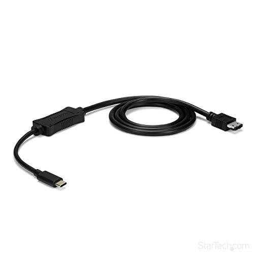 brandnameeng.com USB C to eSATA 케이블 - 3 ft/ 1m - 5Gbp - 용 HDD/ SSD/ ODD - 외부 하드디스크 어댑터 - USB 3.0 to eSATA 컨버터 ( USB3C2ESAT3)