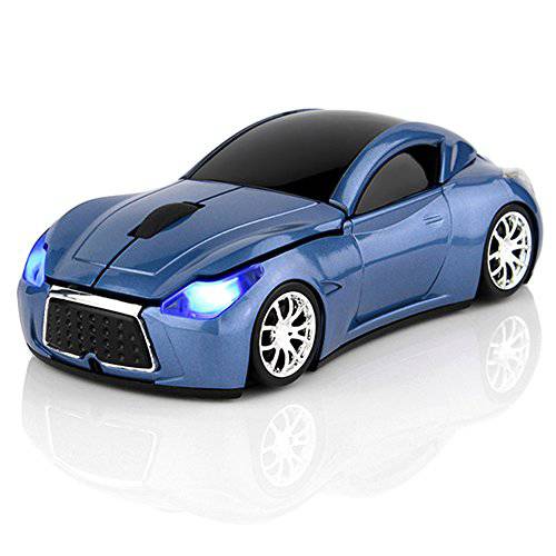 Ai5G for Infiniti 차량용 마우스 무선 Sports 차량용 모양 마우스 2.4GHz LED 라이트 Shining 서피스 데코레이션,데코,장식 데스트탑 노트북 컴퓨터 마우스 옵티컬, Optical 마우스 (Blue)