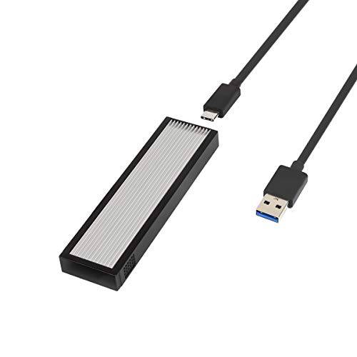 USB C 알루미늄 M.2 SATA B-Key SSD 케이스 Adapter, USB 3.1 Gen 2 Type C to NGFF M.2 SATA B-Key SSD 외장 케이스 Fits only 2242/ 2260/ 2280