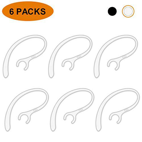 6 Pack 교체용 이어 후크 범용 Small 클램프 루프 Clip for Plantronics, Samsung, Motorola, LG,  Jabra&  다른 블루투스 헤드폰,헤드셋 (Clear)