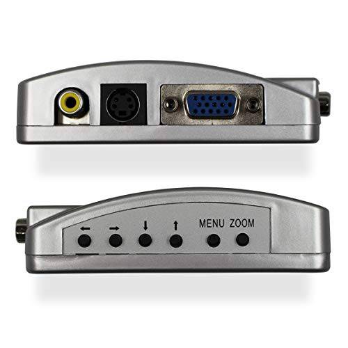 VGA to RCA Adapter, 컴포지트, Composite AV S 영상 to VGA Converter, PC to TV 영상 Switch 박스 for HDTV, Monitors, Laptop, Desktop, PC