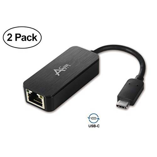 Ableconn USBCE2003, 2-Pack, USB Type C to 기가비트 랜포트 네트워크 랜 변환기 ( 블랙) - 호환 with 맥북 프로, 아이패드 프로 2018-2020, ChromeBook, XPS, 갤럭시 S9/ S8, and More