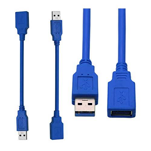 SAITECH IT 2 Pack 숏 Length 15 cm (6 inch) USB 3.0 연장 케이블, USB 3.0 A Male to Female 연장 케이블 - 블루