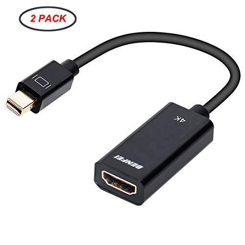 미니DisplayPort, 미니 DP to HDMI 2 Pack, Benfei 미니 DP(Thunderbolt 호환가능한) to HDMI 4K 어댑터 Gold-Plated 케이블 호환가능한 with 맥북 프로, 맥북 Air, 맥 Mini, 마이크로소프트 서피스 프로 3/ 4