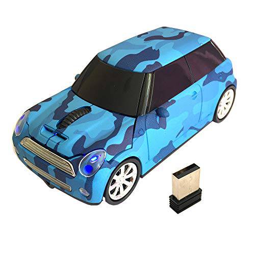 Kamouse Sports 차량용 모양 무선 마우스 3 버튼 옵티컬, Optical 마우스 인체공학 게이밍 마우스 with USB 블루투스리시버 for PC 컴퓨터 노트북 기프트