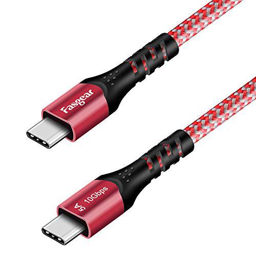 Fasgear USB C to USB C 케이블, 1 Pack 10ft USB 3.1 Type C Gen 2 고속 충전 케이블 for 맥북 프로 2019, 100W 20V/ 5A 파워 Delivery, 10Gbps Data Transfer, 4K@60Hz 영상 Output, Quest Link for Oculus, 레드