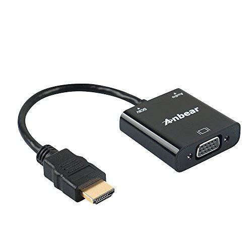 HDMI to VGA, Anbear Gold-Plated 1080P hdmi to vga 변환기 (Male to Female) 영상 컨버터