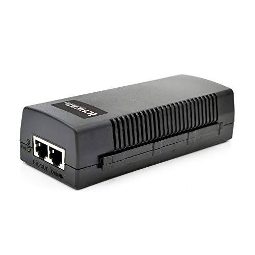 iCreatin 60W 기가비트 울트라 PoE+ Injector, Up to 60W 울트라 파워 Supply, 10/ 100/ 1000Mbps Shielded RJ-45, IEEE 802.3at/ 802.3af Compliant,  플러그&  플레이