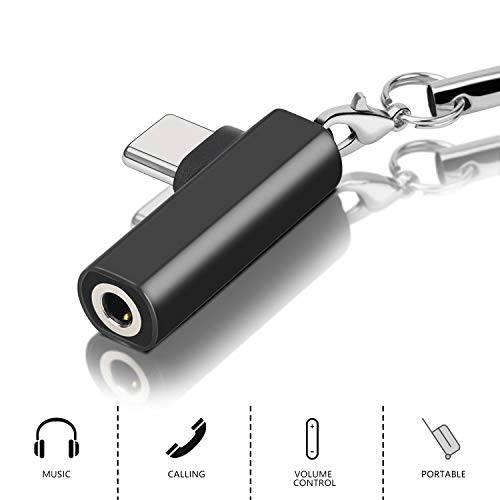 USB C to 3.5mm 오디오 변환기, Mxcudu USB C Male to 3.5mm Female 헤드폰 Jack 오디오 변환기 스테레오 이어폰 동글 호환가능한 with 구글 Pixel 3/ 3XL/ 2/ 2XL, OnePlus 6T and More (Black (2 Pack))