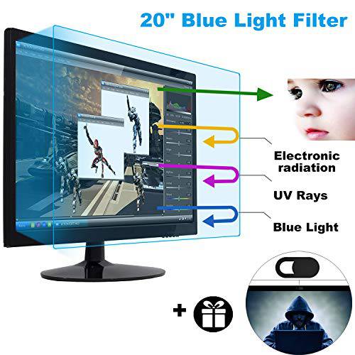 20 Anti 블루라이트 글레어 화면보호필름, 액정보호필름 모양뚜껑디자인 for Diagonal 20 Inch 16:10 (430 x 270mm) Aspect 비율 모니터 Screen, Reduces 디지털 아이 피로 Help You 수면 Better