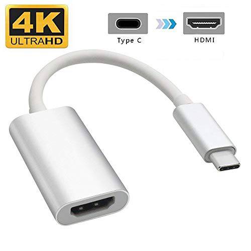 USB C to HDMI&  VGA Adapter, USB Type C (Thunderbolt 3 Compatible) to HDMI 4K+ VGA 컨버터 Adapter, 이중 모니터 2-in-1 미니 컨버터 for 2018 아이패드 Pro/ 맥북 Pro/ Chromebook/ 레노버 900/ Dell XPS/ Sams
