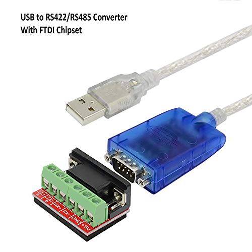 Jeirdus USB to RS422 RS485 Serial Port 컨버터 변환기 케이블 with FTDI Chip 지원 윈도우 10, 8, 7, XP and 맥 with ESD 프로텍트 (3ft/ 1meter)