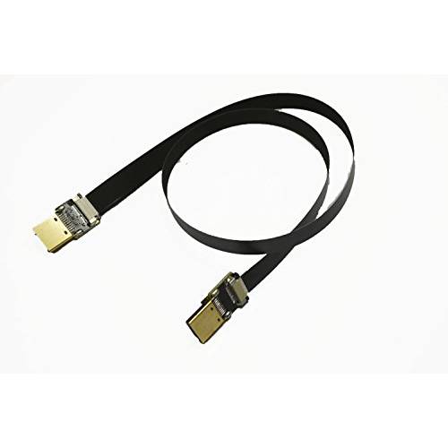 Permanent FFC HDMI FPC HDMI FPV HDMI 케이블 스탠다드 풀 표준 HDMI Male 인터페이스 to 스탠다드 풀 사이즈 HDMI Male 인터페이스 레드 BMCC FS7 C300 TV STD 라즈베리 파이 블랙 (60CM)