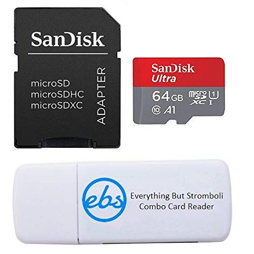SanDisk 64GB SDXC 미니 울트라 메모리 카드 번들,묶음 Works with 모토로라 Moto G6, G6 Play, G6 플러스, G6+ (SDSQUAR-064G-GN6MN) 플러스 (1) Everything But Stromboli (TM) Combo 카드 리더,리더기