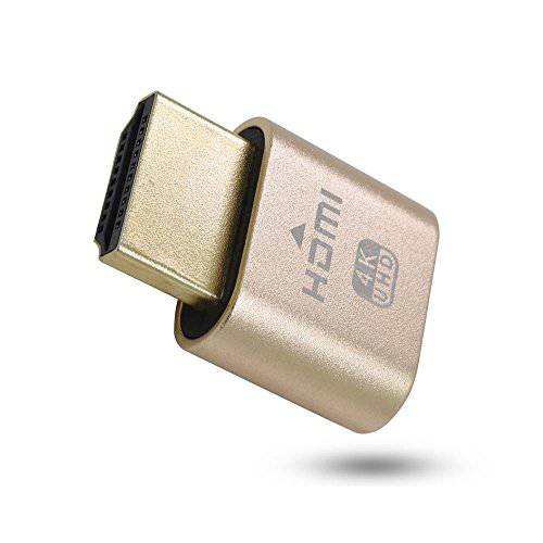 4K HDMI 더미 플러그 - 하이 해상도 가상 모니터 디스플레이 Emulator, New 세대 헤드리스 디스플레이 어댑터 지원 up to 3840x2160@60Hz, 1080@120Hz DVI EDID Emulator (2 팩)