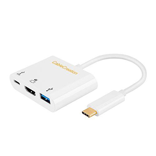 USB C to 4K HDMI허브, CableCreation 3-in-1 USB-C 허브 with HDMI, USB 3.0 and 60W PD 충전 [Thunderbolt 3 Compatible] for 맥북 프로 2017/ 2018/ 2019, Dell XPS 13/ 15, 갤럭시 Note S10, Yoga 910/ 920