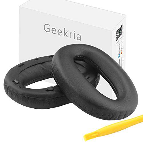 Geekria 이어패드 교체용 for WH1000XM2, MDR-1000X Headphones/ 이어패드 with Clip 링 and 튜닝 Tone Cotton/ 이어 Cushion/ 이어 Cover/ 이어 Cups/ 리페어 부속 (Plastic Ring/ 튜닝 Cotton)
