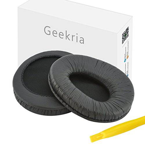 Geekria 이어패드 교체용 for MDR Z600, V600, V900, V900HD, V7509 헤드폰 교체용 이어 패드+  머리띠 Cover/ 이어 Cushion/ 이어 Cups/ 이어패드 리페어 Parts/ 머리띠 보호 (Black)