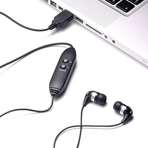 Spectra 이어 Bud USB Transcription 헤드폰,헤드셋 with 볼륨 컨트롤