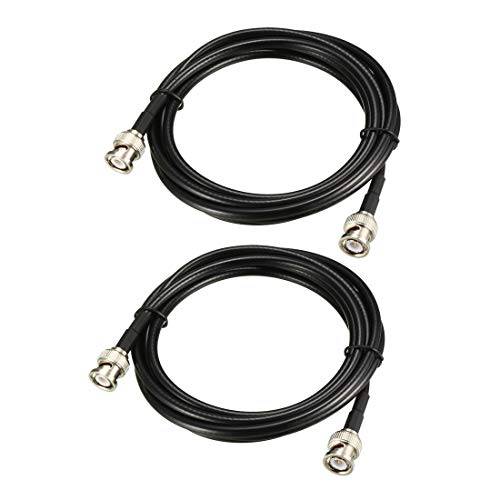 uxcell RG58 동축, Coaxial,COAX 케이블 with BNC Male to BNC Male 커넥터 50 Ohm 10 ft 2pcs